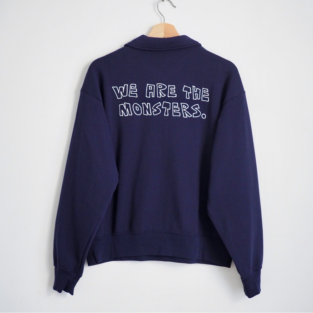 Pop mart we are the monsters labubu Uniqlo half zip sweatshirt new